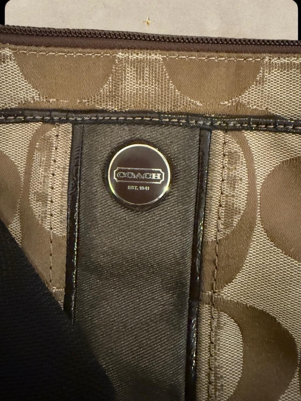 Vintage Coach Signature C Brown & Beige Crossbody Bag Y2K - Picture 3 of 3